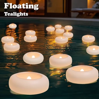 Battery Floating LED Candles Romantic Warm White Light 1