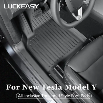 for Tesla Model Y Juniper/Launch 2025 Car Floor Mats All-inclusive Threshold Style Foot Pads Protective Pad Interior Accessories 1