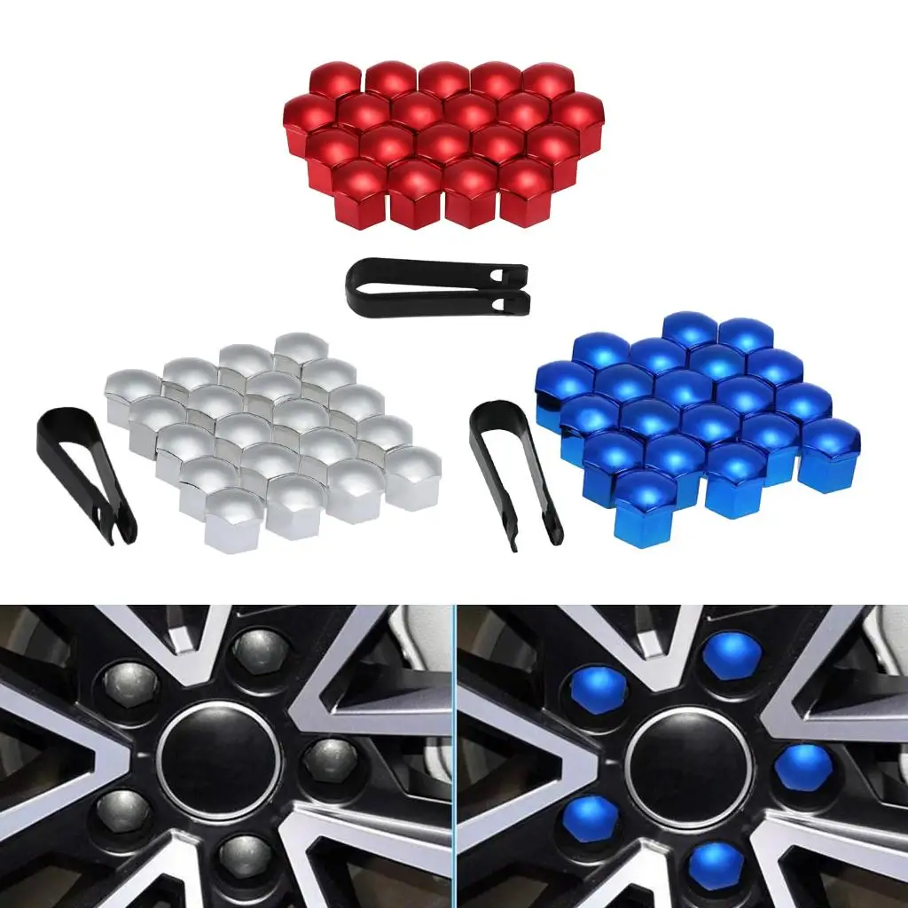20 Pieces New 17mm Wheel Lug Nut Cover Screw Protector with Removal Tool