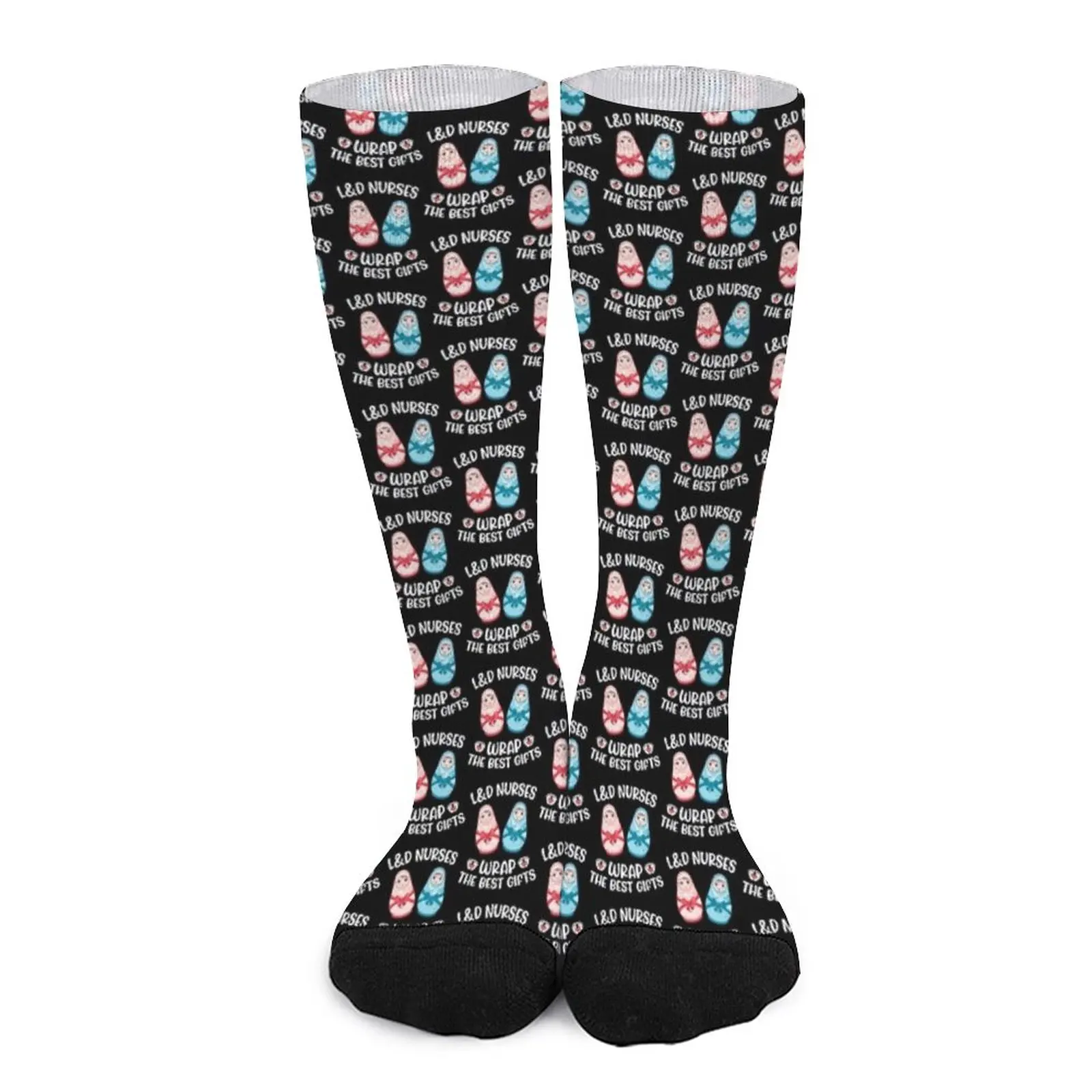 

L_amp_D Nurses Wrap The Best Gifts Labor And Delivery Nurse Socks funny sock men socks cotton new in Men's socks