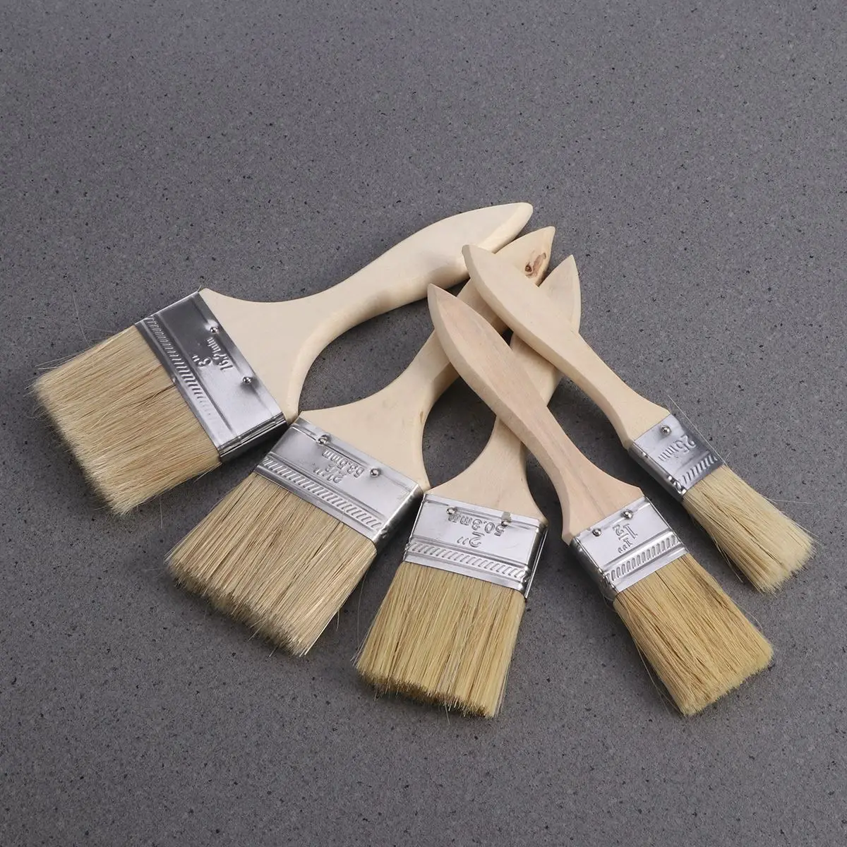 Paint with Wooden Handle Paint Brush for Wall And Furniture Easy To Clean Wooden Cleaning Brush wall painting brush trimming paint brush paint roller brush 5PCS