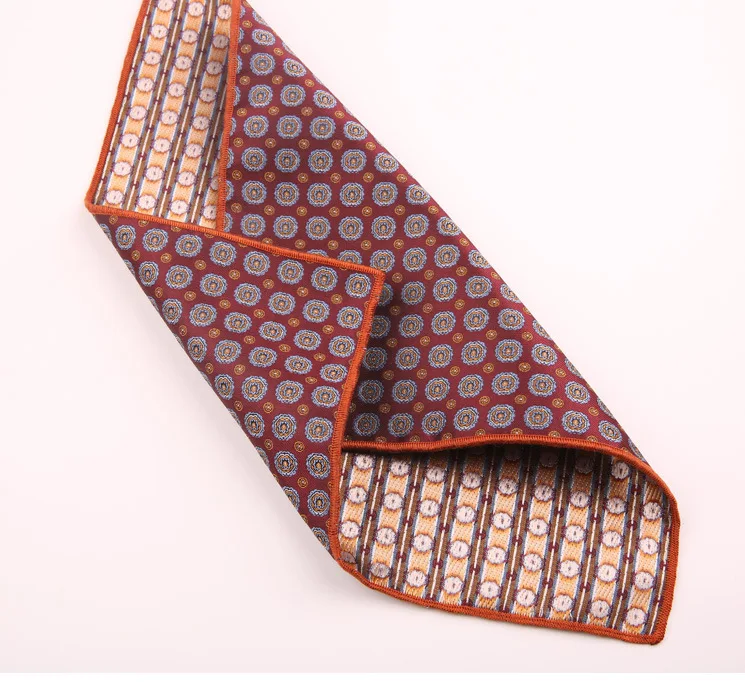 Trendy Striped Floral Brown Pocket Square British Men Formal Handkerchief Suit Shirt Accessories Groom Wedding Party Chest Hanky