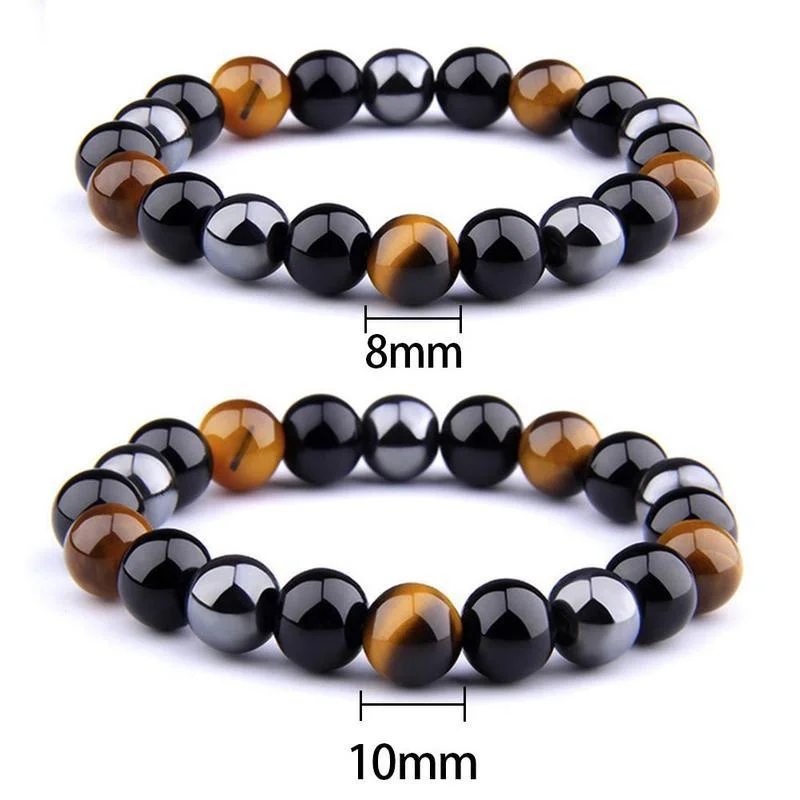 Beads bracelets Natural Black Obsidian Hematite Tiger Eye for Men Women Magnetic Health Protection