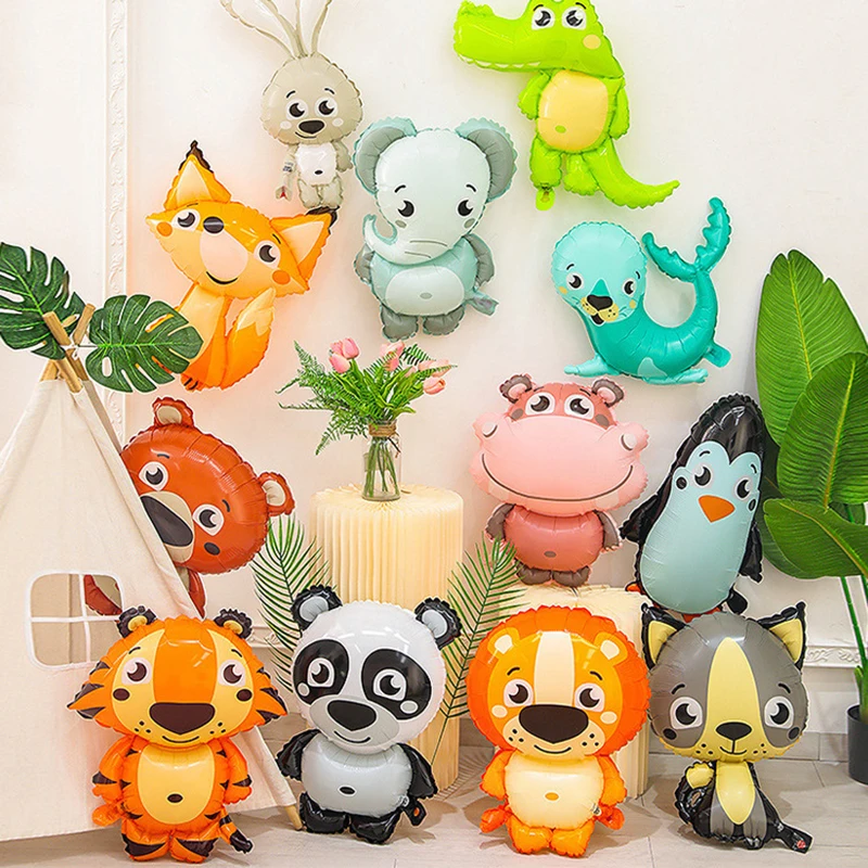 Simpatico Palloncino Animale Giungla Coniglio Volpe Pinguino Ippopotamo Tigre Coccodrillo Palloncino In Alluminio Palloncino Baby Shower Compleanno Zo