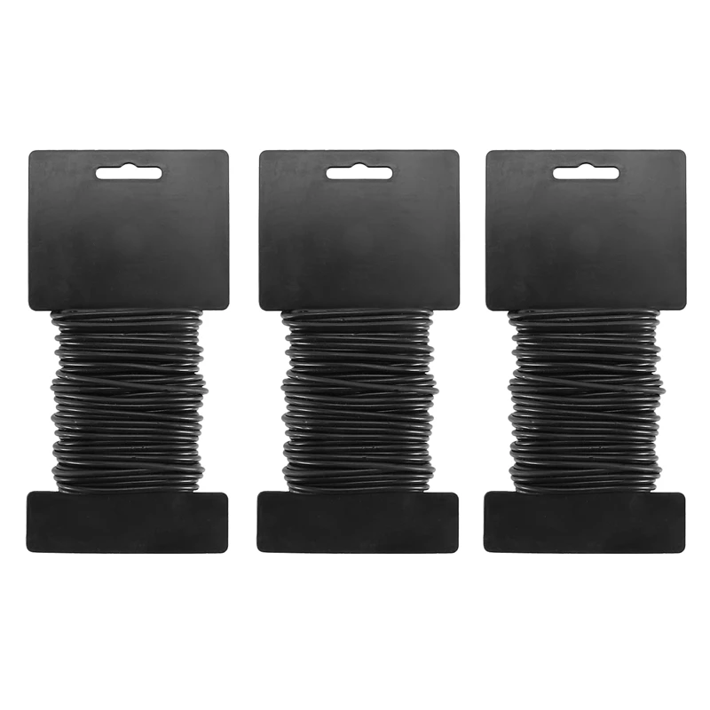 3.5mm Reusable Garden Plant Twist Tie, Black Heavy Duty Soft Wire Tie