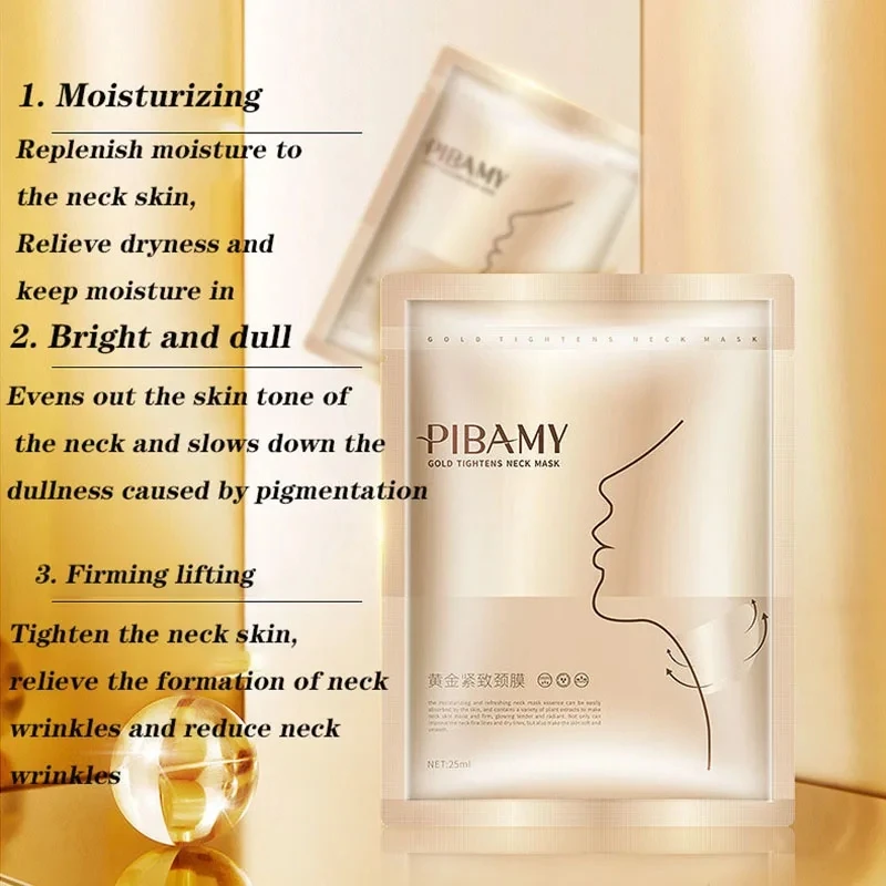 Neck Mask Gold Firming Neck Mask Moisturizing Anti Wrinkles Anti-aging skincare Neck Masks Beauty Necks Skin Care Products