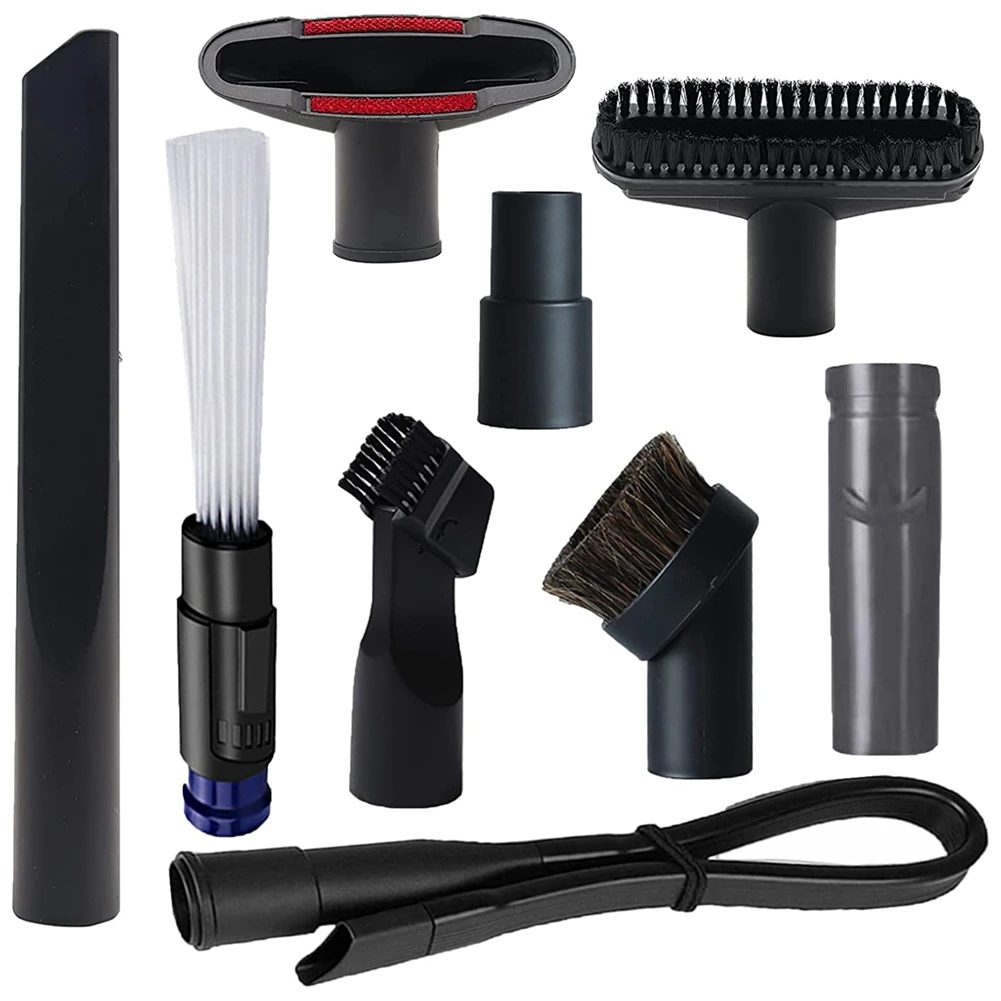 

9 Pcs Brushes for Shop Vac Accessories, 1 1/4 Inch Vacuum Household Cleaning Brush Kit with 2 Vacuum Hose Adapter