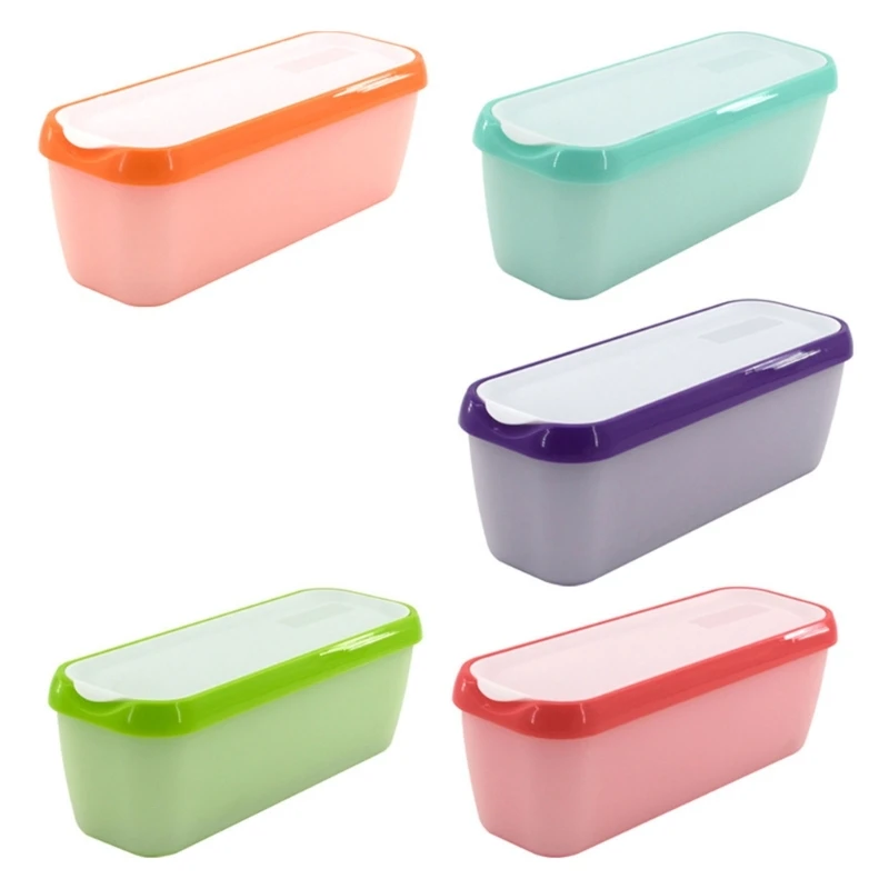 

Ice Cream Box Container Mold with Lid Kitchen Refrigerator Storage Home