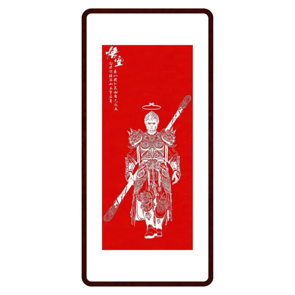 手工拓印画-悟空-红色-91*45-7