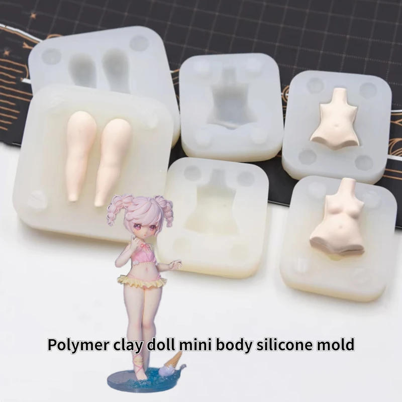 ポリマー粘土人形ミニqバージョンボディシリコンモールド、DIY