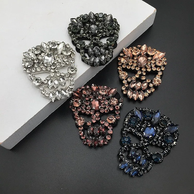 Handmade skull cloth stickers DIY clothes decoration accessories patch applique clothes hole patch stickers 1PCS embroidery cloth patches
