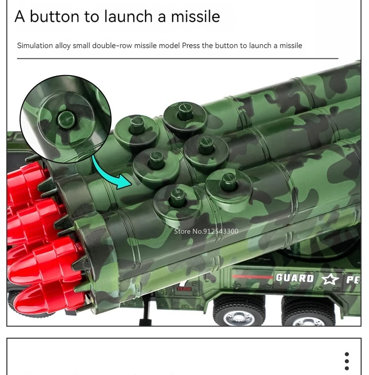 1/32 Scale Military Missile Rocket Launcher Trucks Metal