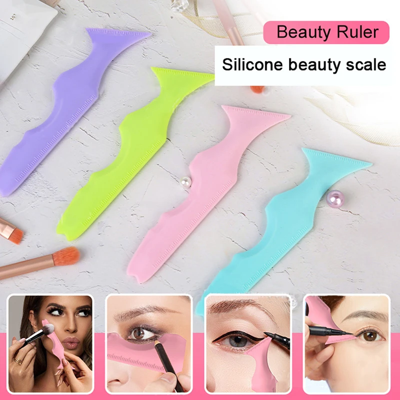 1 stücke Silikon Eyeliner Lineal multifunktion ale Augen Make-up unterstützen Eyeliner Werkzeug Wimpern farbe Lippenstift Silikon Schönheit Lineal – Detail 7
