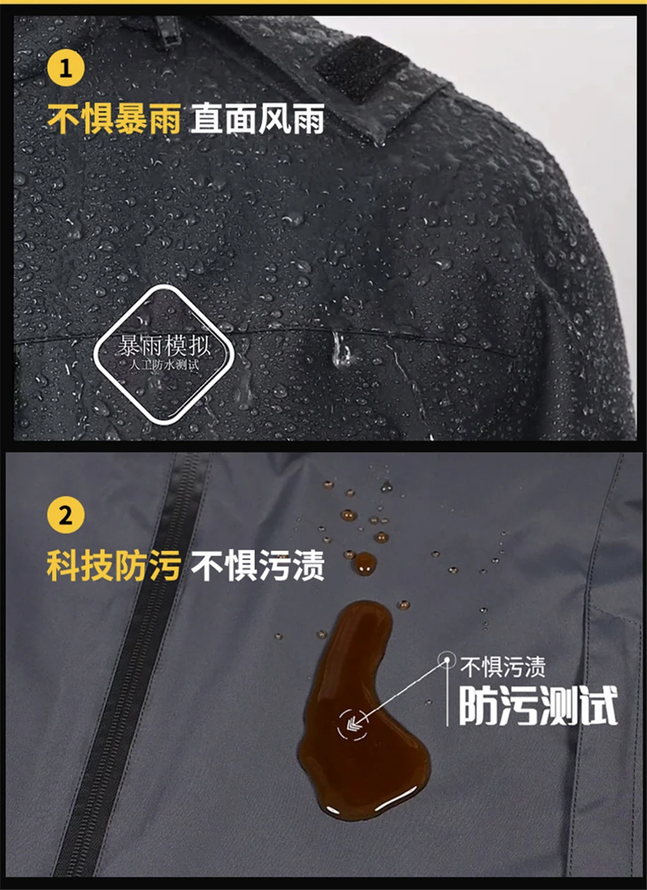 Description Picture 4 of itemMens Windbreaker Jacket Plus Size 6XL Waterproof Coat Spring Autumn Fleece Jackets Coats Male Outdoor Outerwear Solid Color