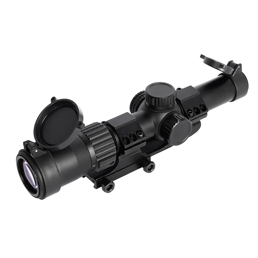 Tactical Long-Range 1-6X24 Optical Sight Red/Green Dot Laser Combination Adjustable Focal Length for Hunting