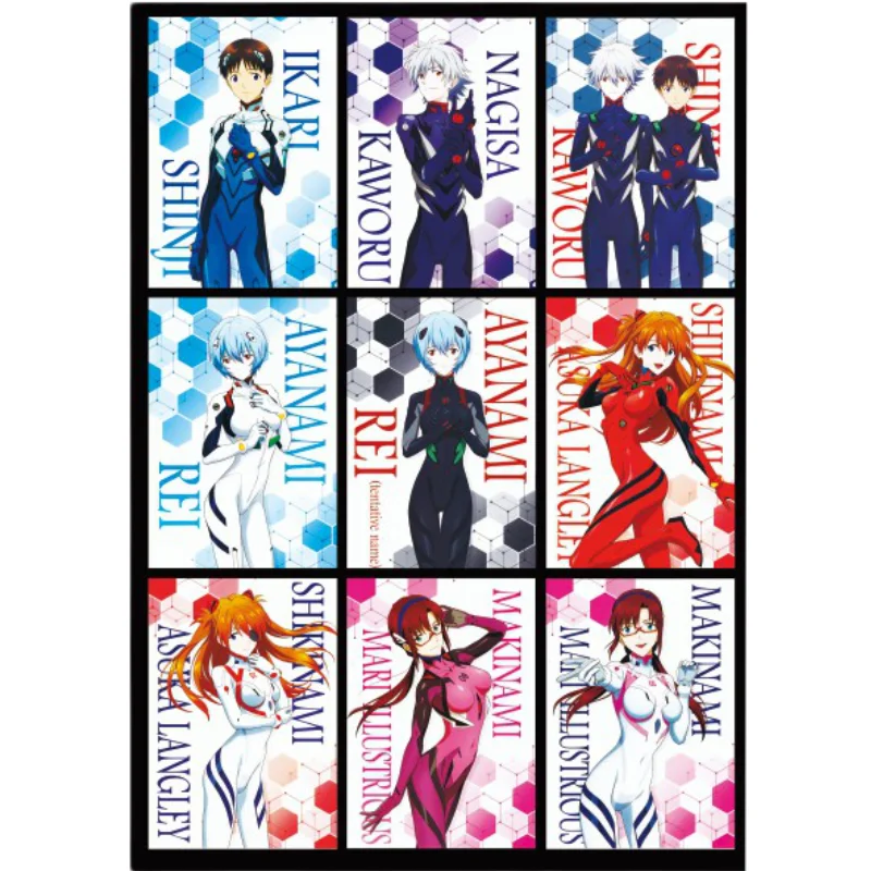 

9Pcs/Set Anime EVA EVAKELIOOG Ikari Shinji Ayanami Rei Asuka Kaworu Nagisa Makinami Hobby Collectibles Flash Cards Gift Toys