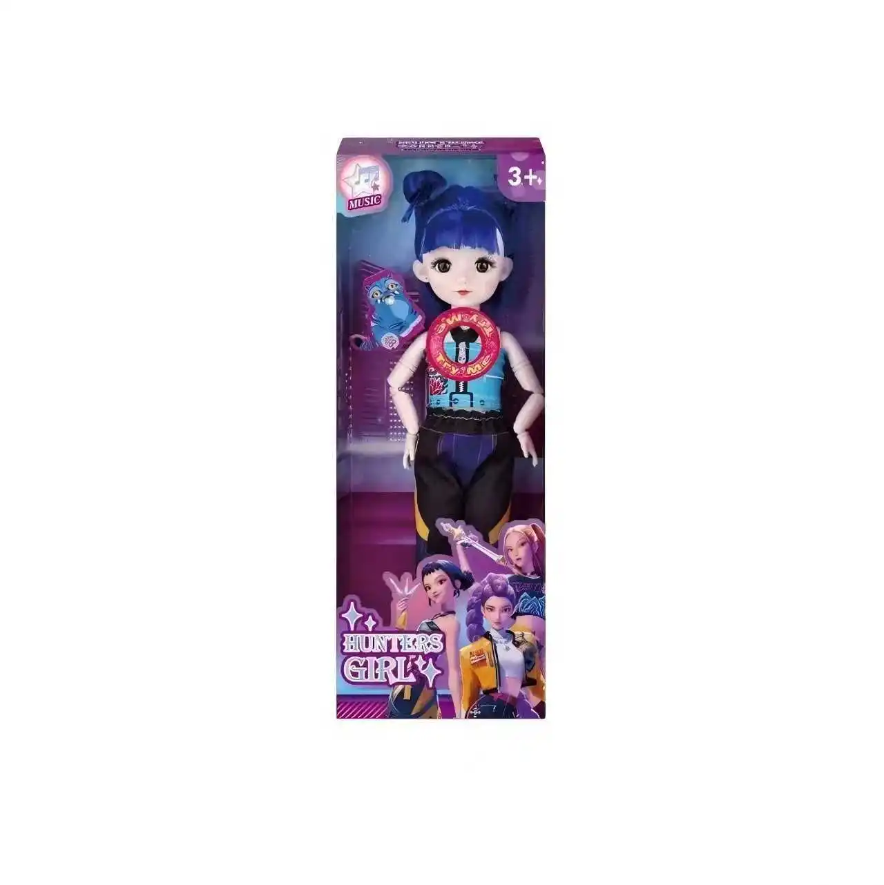 2026_Hot K팝 인형 3D 눈 테마곡 음악 애니메이션 장난감 선물세트 포함 12인치 솔리드 바디 15관절 섬세한 인형 장난감 선물용 