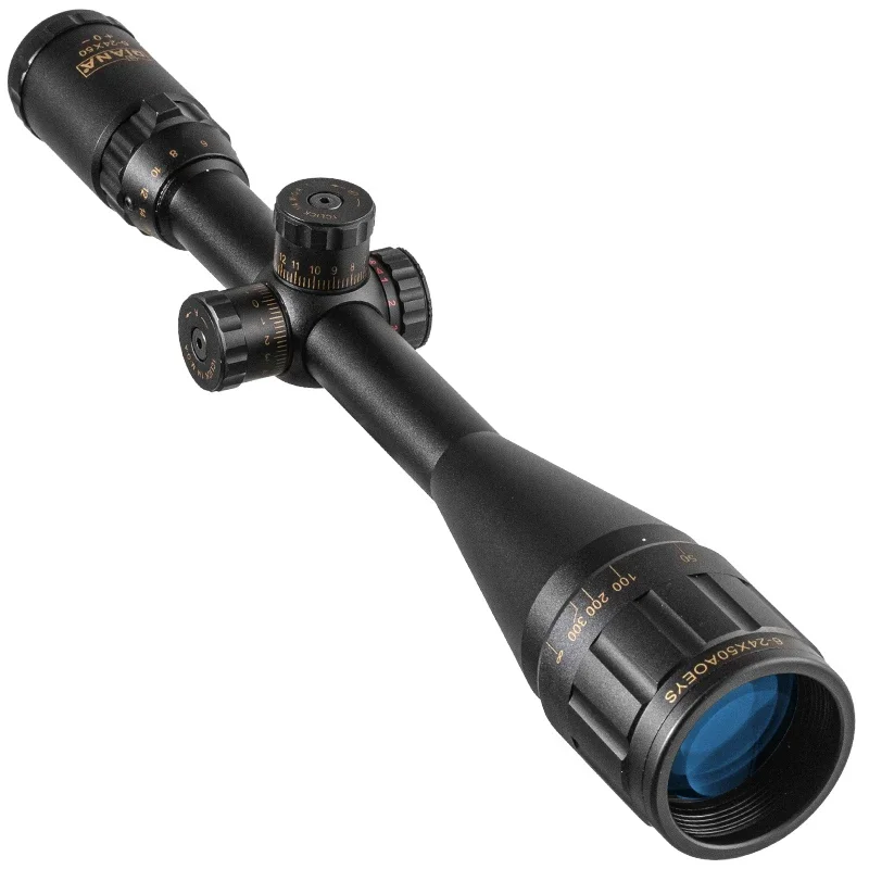 DIANA 6-24x50 AOE Tactics Rifle Scope Lock System Green Red Dot light Sniper Gear Optical Sight Spotting Scope For Hunting red dot sight rifle scope
