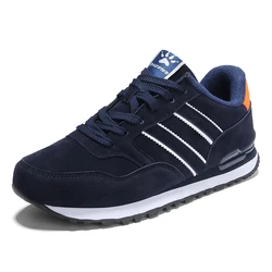 Premium Men's Leather Casual Sneakers - Breathable Autumn 2024 Collection - 45 (Blue)