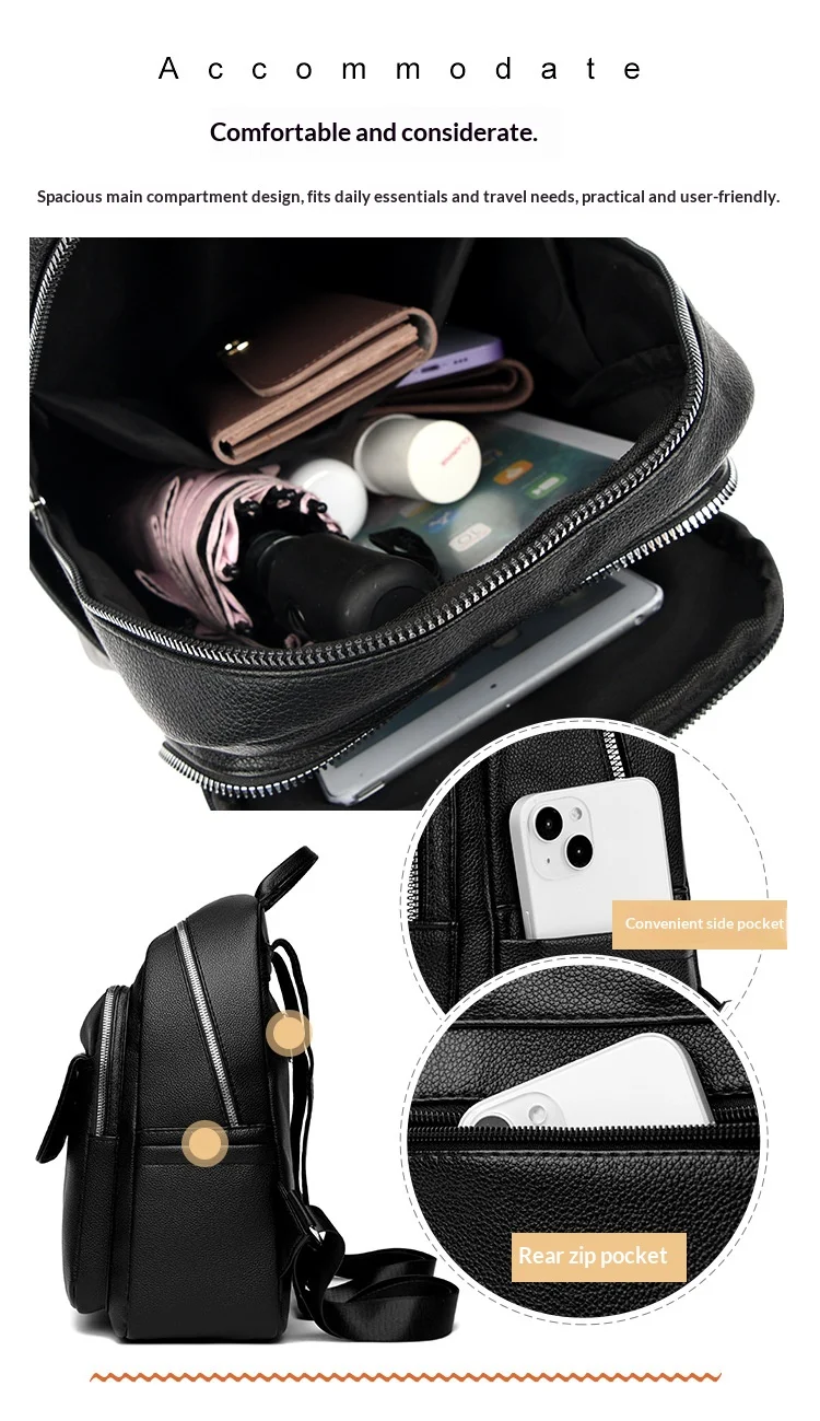 Tagesrucksack für Damen, Laptop-Rucksäcke, Schultasche mit mehreren Taschen für Mädchen im Teenageralter, großer Outdoor-Reiserucksack – Detail 3