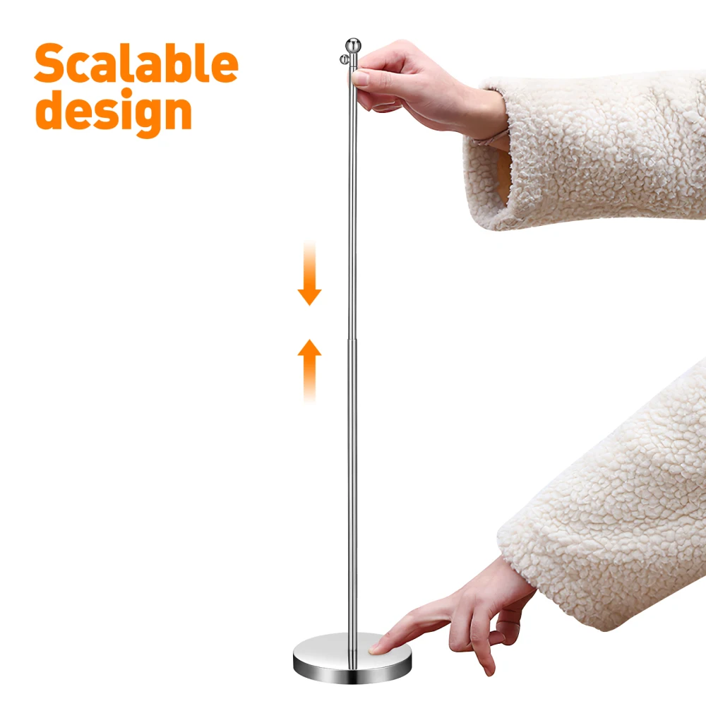 Description Picture 4 of itemFlag Stand Stainless Steel Office Desk Flag Holder Wear-Resistant National Flag Fixing Base Meeting Telescopic Flag Pole Decor