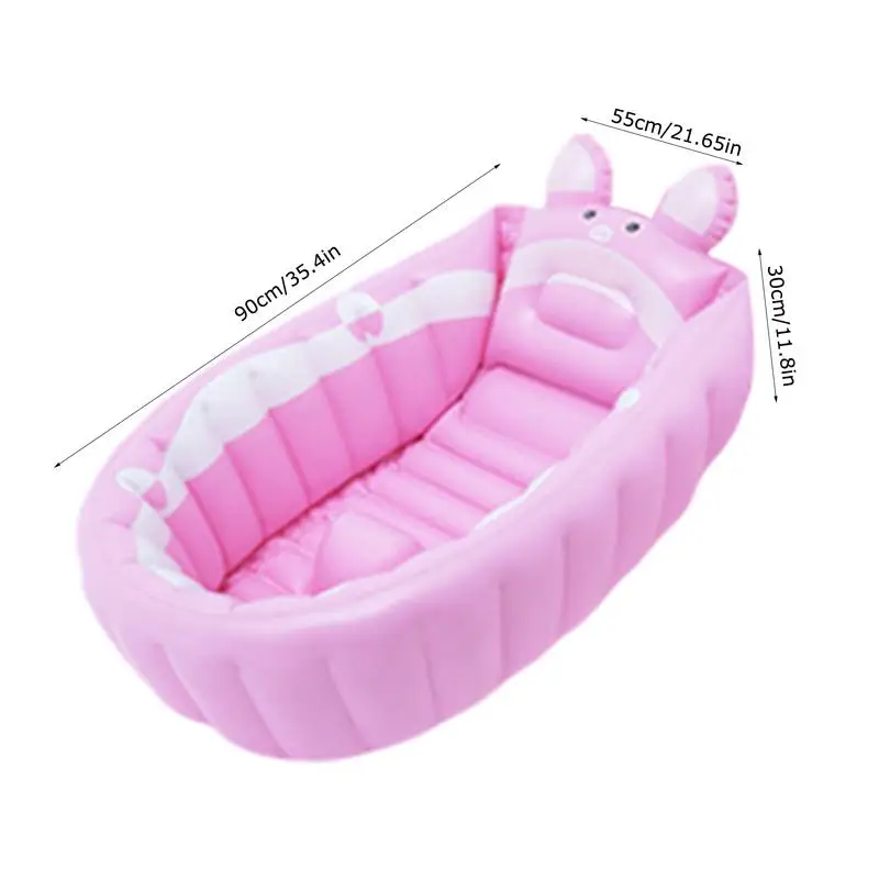 Kids Inflatable Bathtub Portable Newborn Toddler Bathing Tub With Air Pump Collapsible Shower Basin For Boys And Girls Home