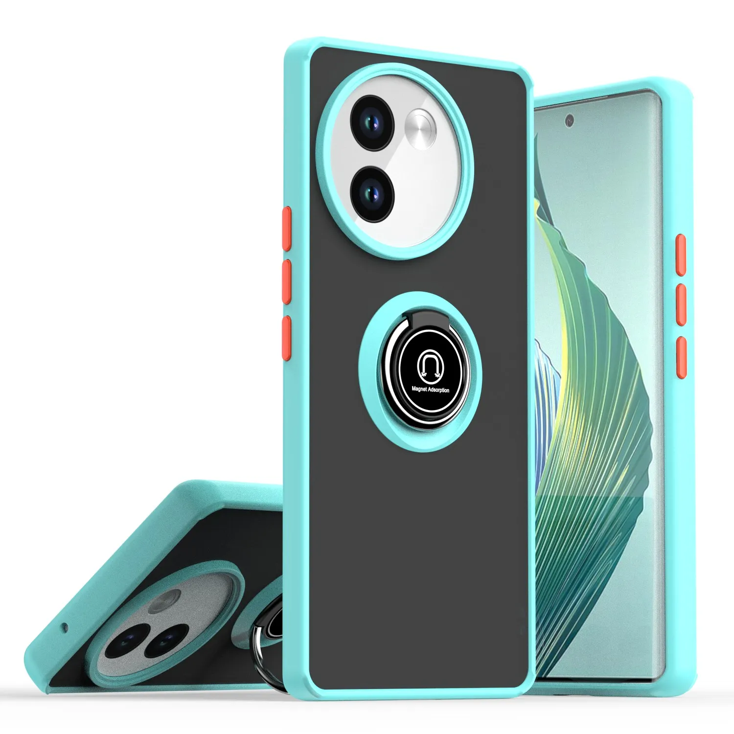 Armor Matte Case with Ring Magnetic Holder Stand - Shockproof and Stylish Protective Cover