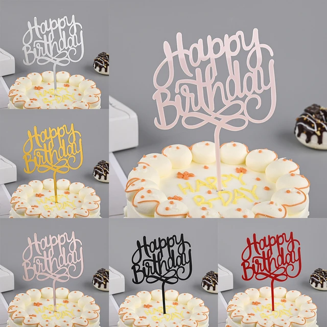 10PCS Acrylic Happy Birthday Cake Topper Multiple Styles Balck Gold Cake  Toppers Baby Shower Cake Birthday Party Decorations - AliExpress