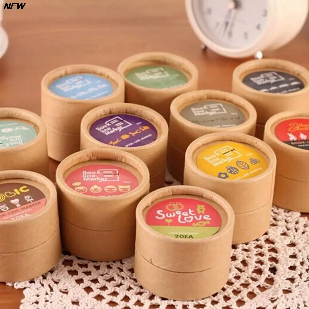 귀여운 기하학적 책 마커, 사무실 학교 용품, 책 페이지 홀더용 미니 금속 북마크, 20 개/상자 