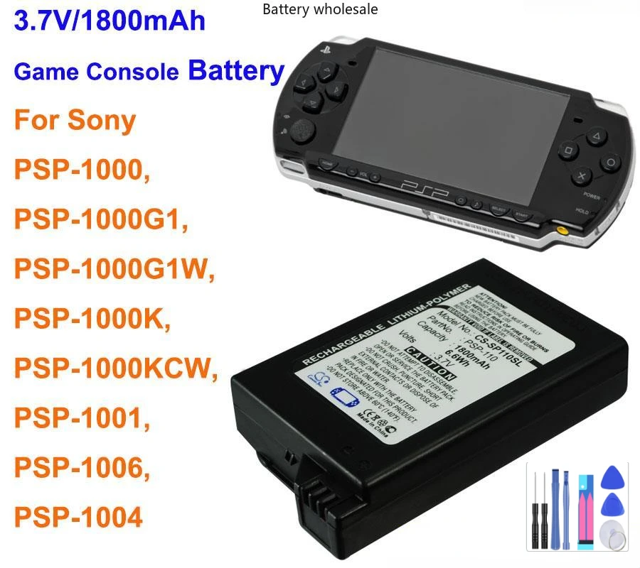 Batteria Cameron Sino 1800Mah Psp-110 Per Sony Psp-1000,Psp-1000G1,Psp-1000G1W,Psp-1000K,Psp-1000Kcw,Psp-1001,Psp-1004,Psp-1006