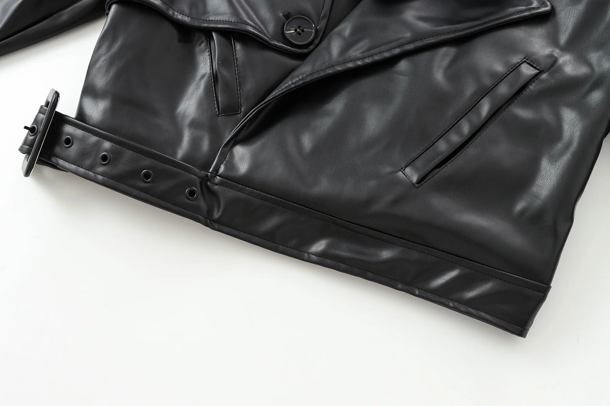 Faux Leather Bomber Jacket for Women - Cropped Streetwear Outerwear