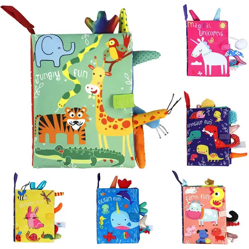 

Educational Toy Kidsbooks Baby Early Learning Tearing Tail Cloth Book Parent-child Interactive Sound Paper Puzzle Cloth Book Toy
