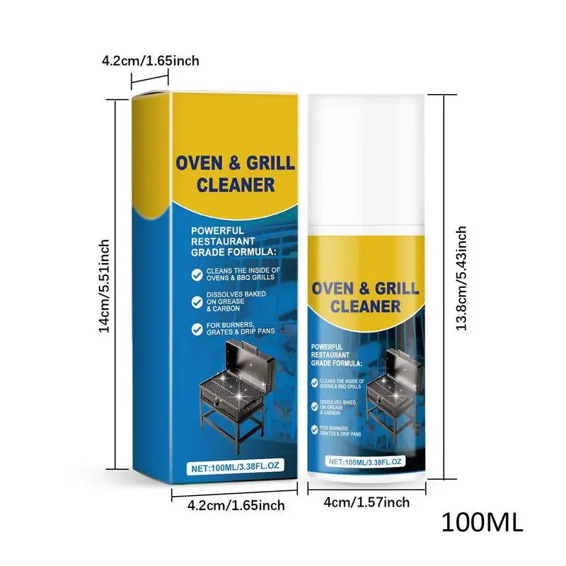 Oven Cleaner Heavy Duty Grill Degreaser Professional Oven Cleaner Spray Cleaning Supplies Stain Remover Solution Eliminates