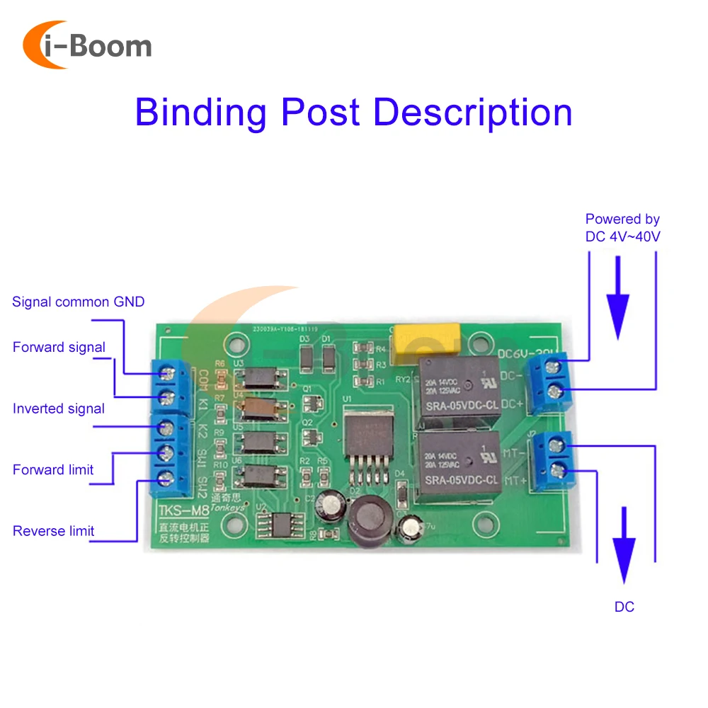 DC4V-40V DC Motor Forward and Reverse Controller Motor Driver Module 20A High Current with Limit Relay Driver Lift Control Panel