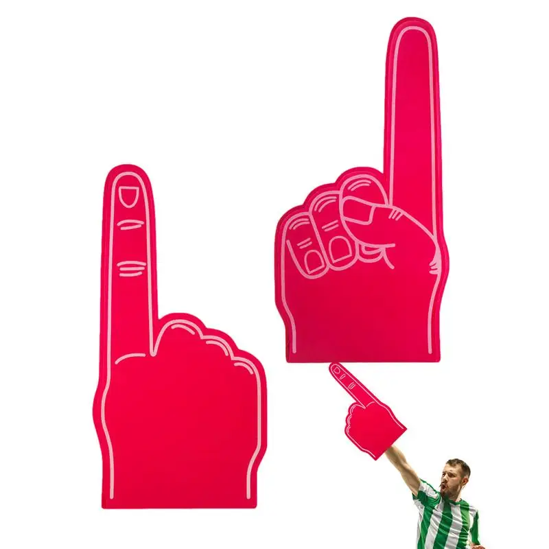 Foam Fingers 18 Inch Single Finger Cheer Gloves Cheerleading Props We'Re Number 1 Foam Hand for Sports Events Games School