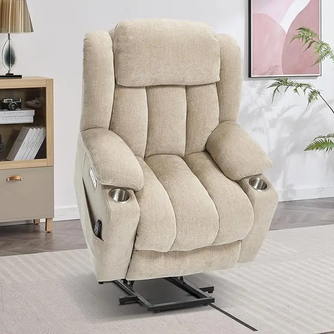 Power Lift Chair with Full-Body Massage and Heat, Electric Recliner Chairs for Adults, Remote Control, Standing Assistance