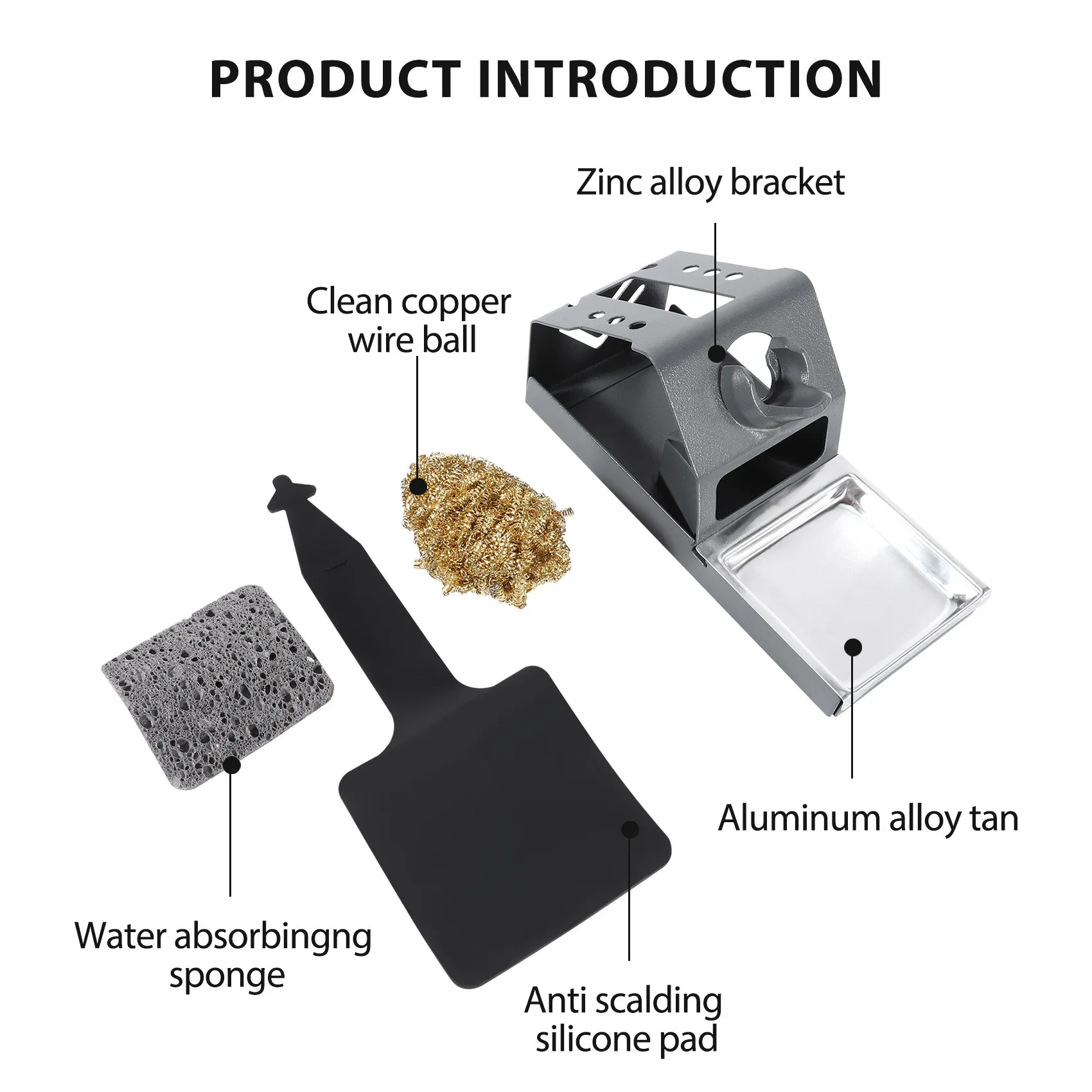 T12 Soldering Iron Station Stand Stable Welding Solder Iron Tips Holder with Insulation Pad Brass Wire Ball Tip soldering iron station