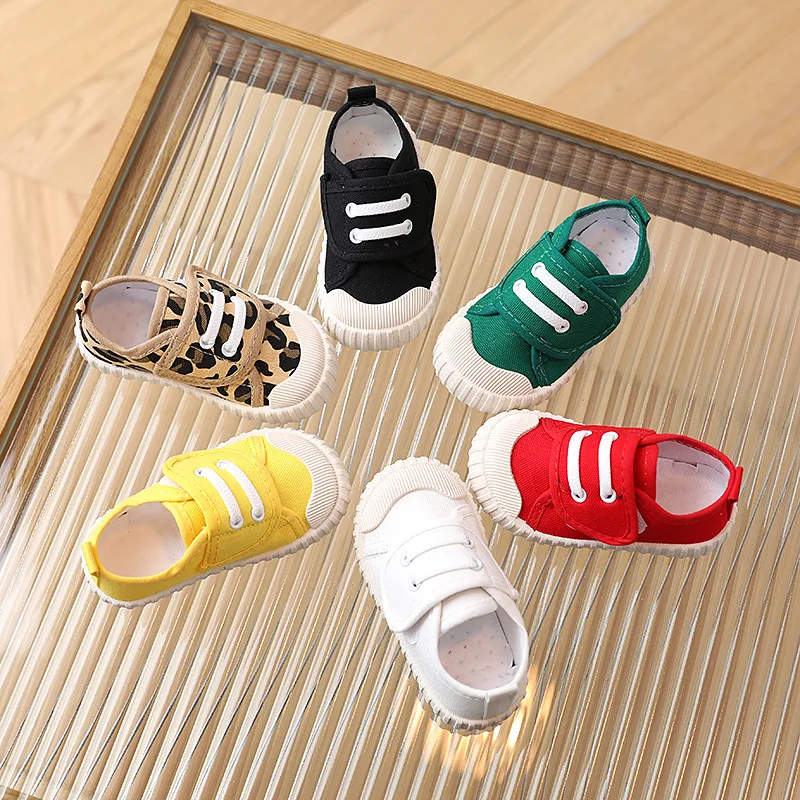 Canvas Soft Baseplate Shoes Low-top Spring Autumn White Shoes Boys and Girls Single Shoes