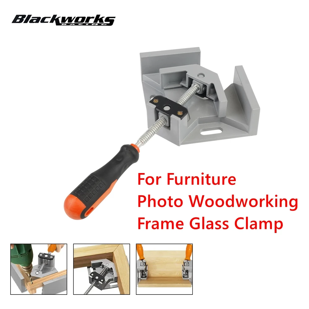 

1Set Single Handle 90° Corner Clamp Right Angle Clip Clamp Tool Woodworking Photo Frame Vise Holder with Adjustable Swing Jaw