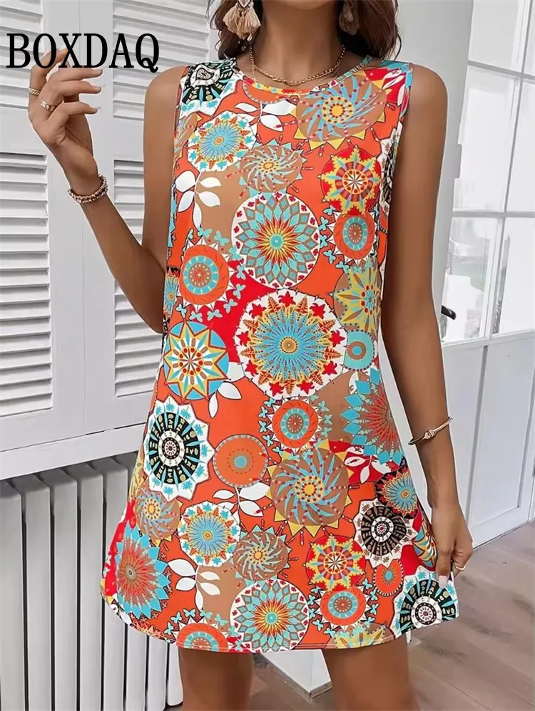 Casual Flower Tank Short Dress 5