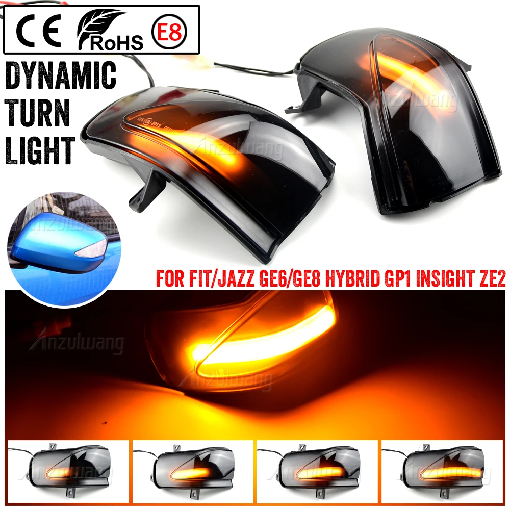 

Dynamic Blinker for Honda Fit Jazz GE INSIGHT ZE LED Turn Signal light arrow repeater mirror flasher 2009 2013 pair