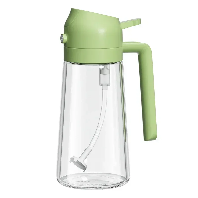 2-in-1 Oil Dispenser Bottle Household Kitchen Leak-proof Olive-oil Bottle 470ml Oil Spray Bottles Seasoning Bottles Cooking Tool