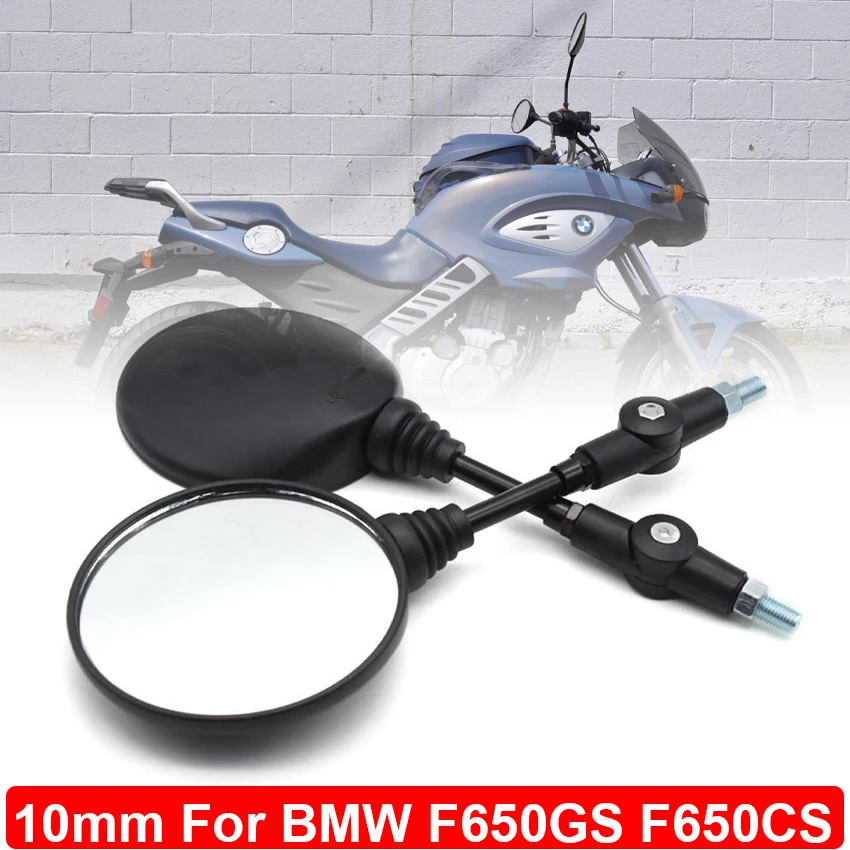 

10mm Universal For BMW F650GS F650CS F650ST G650GS G450 G650 Motorcycle Round Rear View Mirror Foldable Rearview Side Mirrors