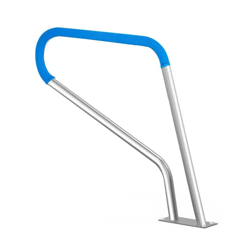 Corrimano per piscina, 990 x 100 x 812 mm, ingresso piscina, acciaio inossidabile con piastra di base per piscine interne/esterne, supporto per l'accesso alle piscine, maniglia antiruggine con coprimaniglia e accessori per spa - immagine 2