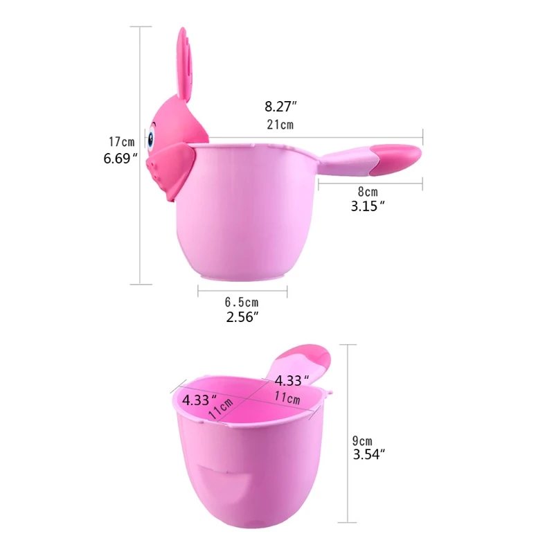 Shampoo Rinse Cup Baby Bath Waterfall Rinser Kids Shampoo Rinse Cup Cartoon Shower Washing for Head Watering Spoon Bathing Cups hair washing cups shampoo rinse cup