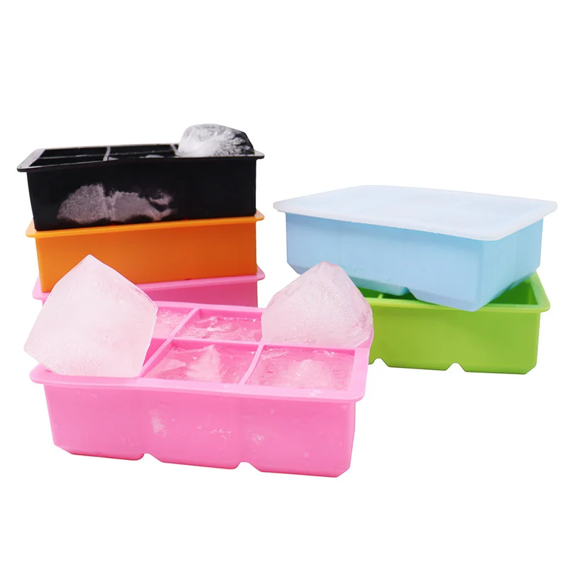 Ice Cube Maker Mould Big Ice Tray Mold Large Food Grade Silicone Ice Cube  BPA Free Square Tray Mold Diy Kitchen Bar Ice Tools