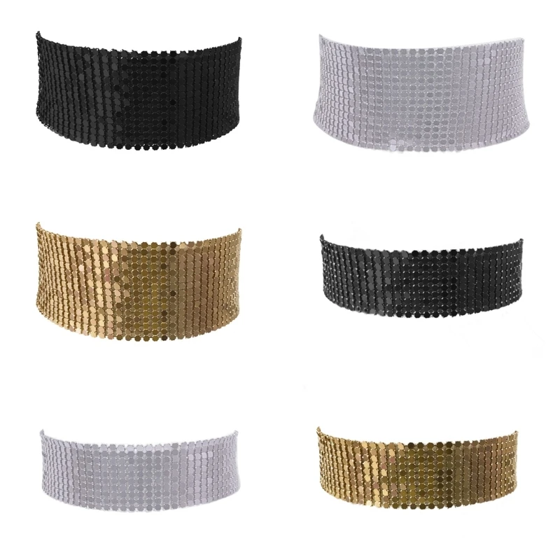 

Wide Crystal Choker Collar Chain Jewelry Choker Necklace