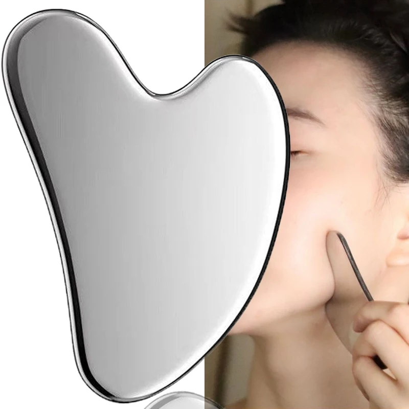 Stainless Steel Heart Shaped Massage Scraper for Face Neck Body Relaxation