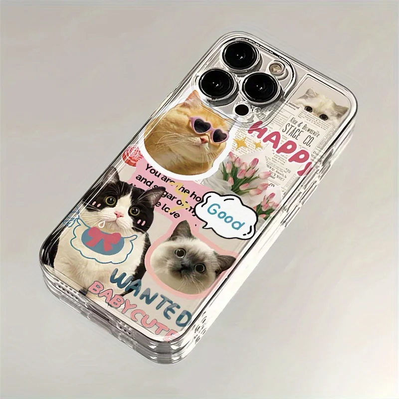 Adorable Cartoon Cat TPU Phone Case Cover