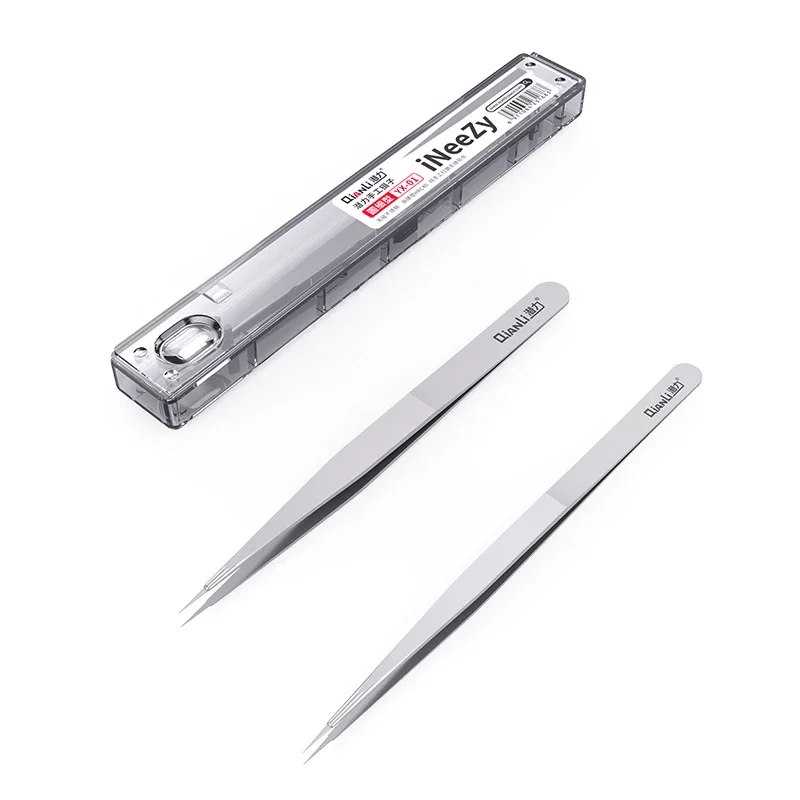 Qianli Ineezy Tweezers Hand Polished Non-Magnetic Stainless Steel Tweezer 0.1mm BGA Motherboard Micro Jump Repair Forceps